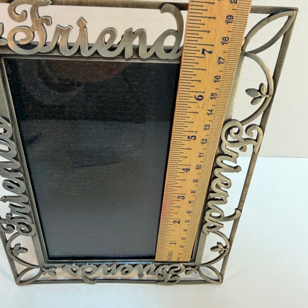 Friends Photo Picture 5 x 7 Frame Pewter Metal Tabletop Desk‎ Decor